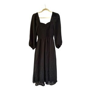 Madewell Lucie Sweetheart Midi Dress in Black Size S
